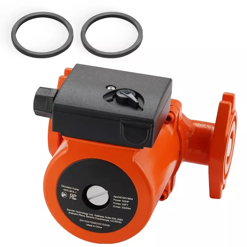 0011-bf4-j-cast-iron-circulator-pump-33-gpm-ac-120v-33-ft-hot-water-recirculatin 0011-BF4-J Cast Iron Circulator Pump 33 GPM AC 120V 33 ft Hot Water Recirculating Circulation Pump 1-1/4 in Flange Connection 3-Speed Adjustment Quiet Operation for Home Heating System