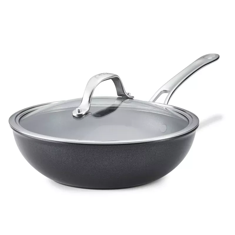 10-Inch Hybrid Nonstick Wok With Lid Gray