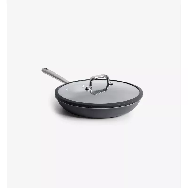 10 Pre-Seasoned Carbon Steel Frying Pan + Glass Lid