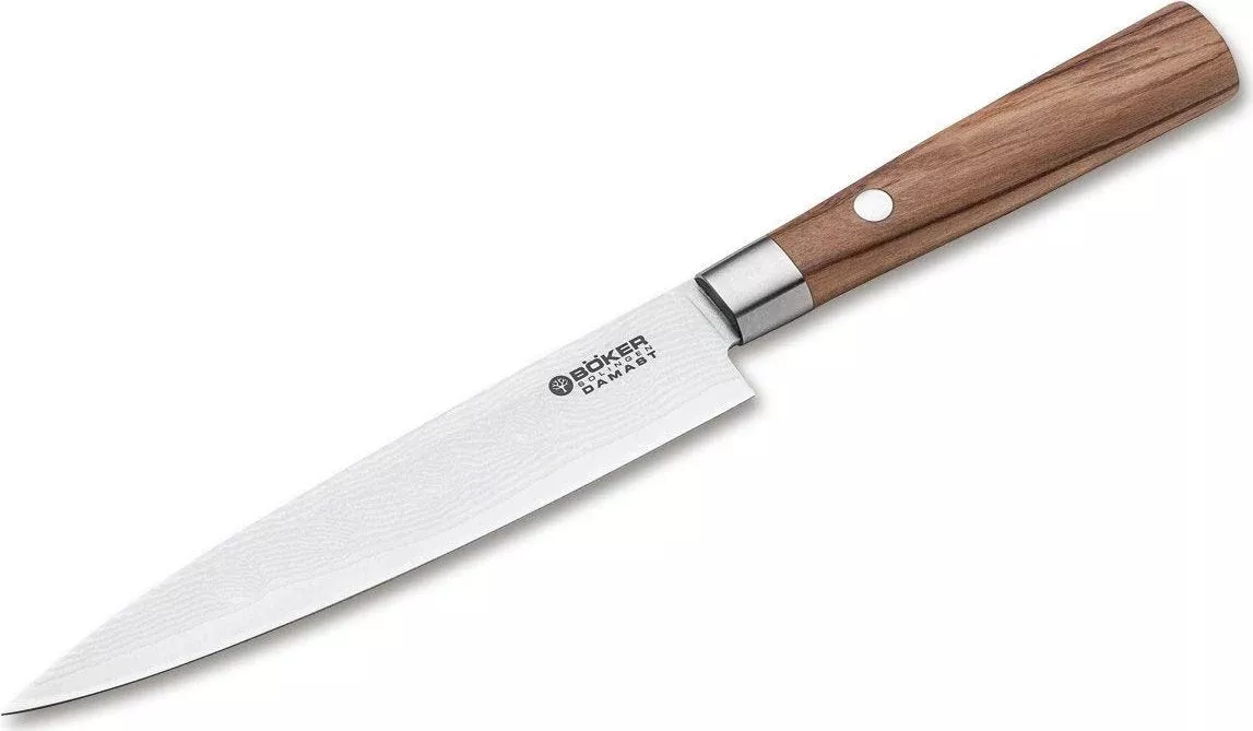 boker-damascus-olive-utility-knife-130434dam Boker - Damascus Olive Utility Knife - 130434DAM