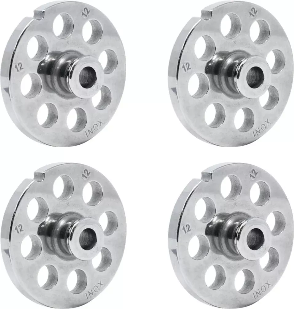 omcan-12-12-mm-european-style-stainless-steel-meat-grinder-plate-with-hub-pack-3 Omcan - #12 (12 mm) European-Style Stainless Steel Meat Grinder Plate with Hub, Pack of 3 - 11197