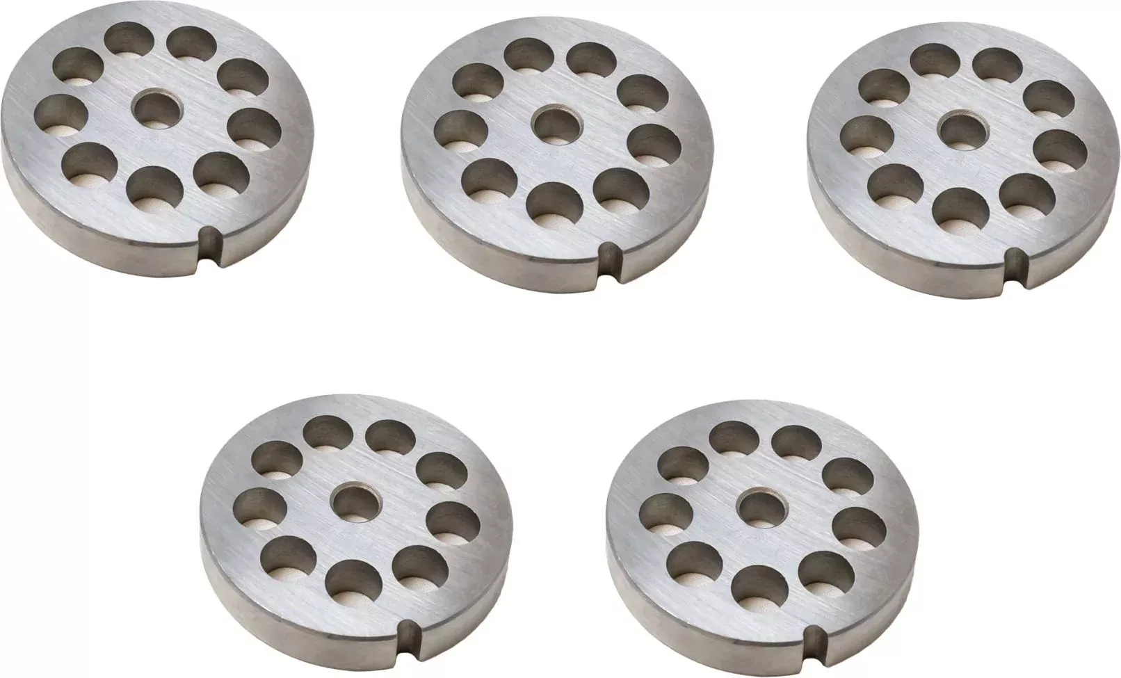 omcan-12-12-mm-hubless-european-style-stainless-steel-meat-grinder-plate-pack-4- Omcan - #12 (12 mm) Hubless European-Style Stainless Steel Meat Grinder Plate, Pack of 4 - 11218
