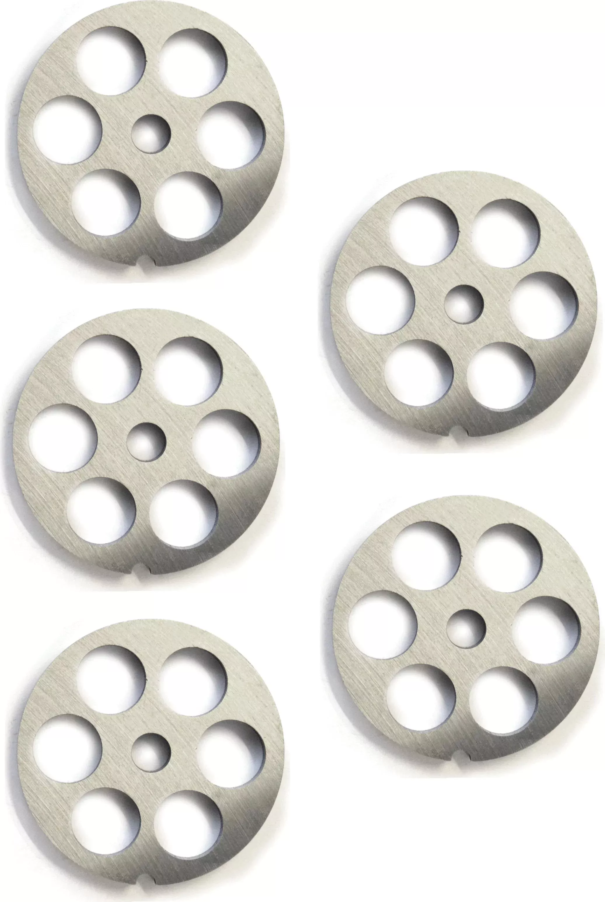 omcan-12-18-mm-hubless-european-style-stainless-steel-meat-grinder-plate-pack-4- Omcan - #12 (18 mm) Hubless European-Style Stainless Steel Meat Grinder Plate, Pack of 4 - 11219