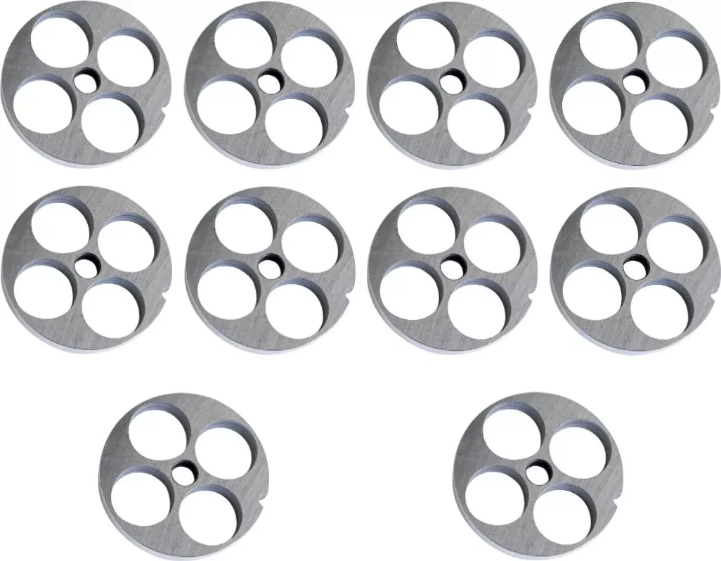 omcan-12-25-mm-hubless-carbon-steel-meat-grinder-plate-pack-10-17065 Omcan - #12 (25 mm) Hubless Carbon Steel Meat Grinder Plate, Pack of 10 - 17065