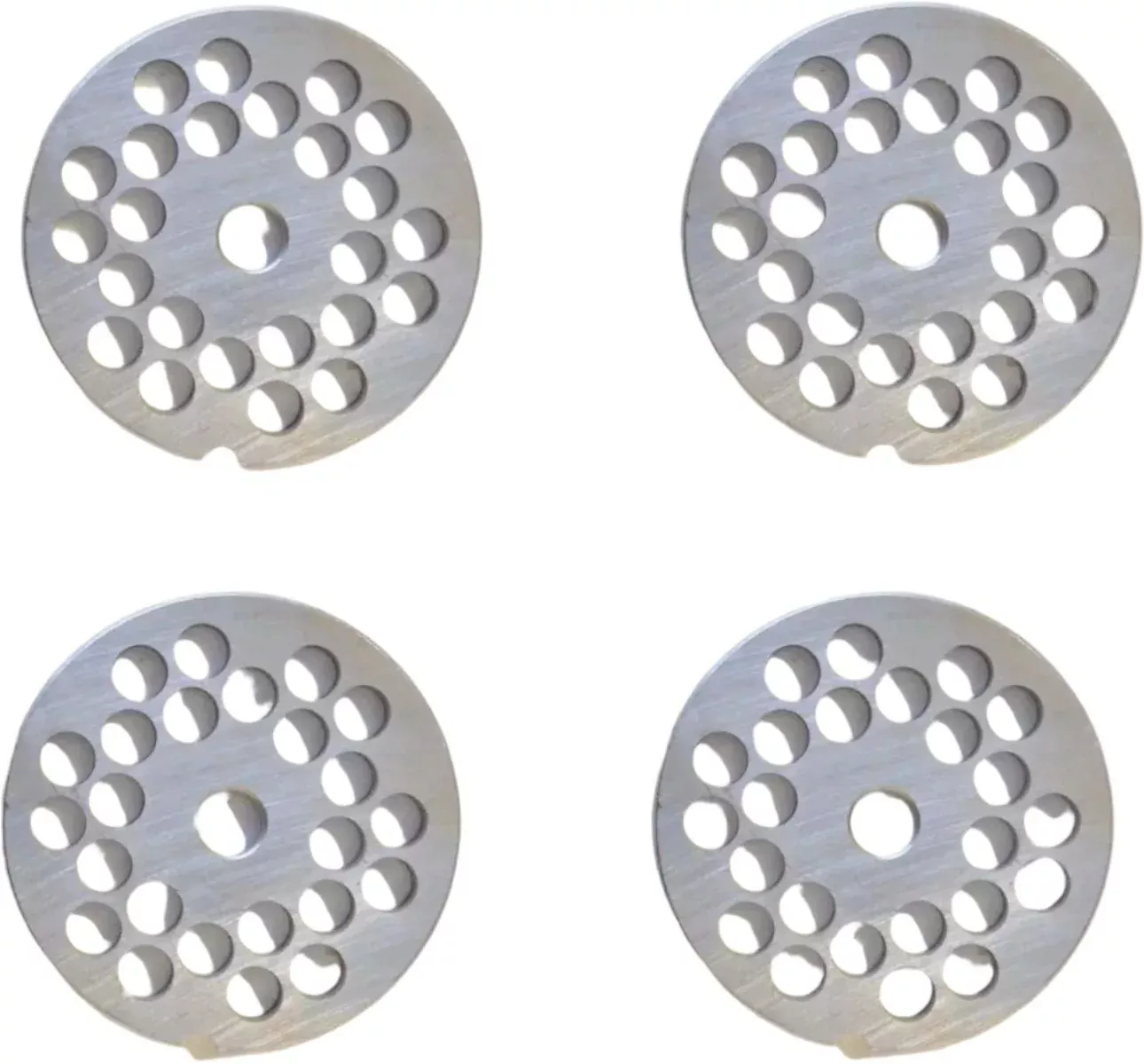 omcan-22-12-mm-european-style-stainless-steel-hubless-meat-grinder-plate-pack-3- Omcan - #22 (12 mm) European-Style Stainless Steel Hubless Meat Grinder Plate, Pack of 3 - 11225