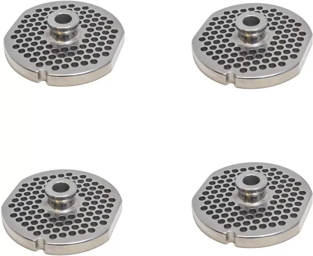 omcan-22-2-38-mm-stainless-steel-meat-grinder-plate-with-hub-pack-2-11146 Omcan - #22 (2.38 mm) Stainless Steel Meat Grinder Plate with Hub, Pack of 2 - 11146