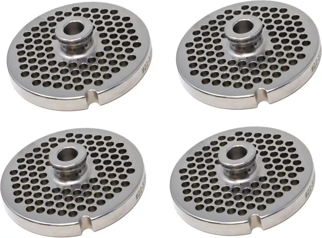 omcan-22-4-8-mm-european-style-stainless-steel-with-hub-meat-grinder-plate-pack- Omcan - #22 (4.8 mm) European-Style Stainless Steel with Hub Meat Grinder Plate, Pack of 2 - 11200