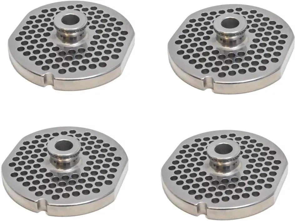 omcan-22-4-8-mm-stainless-steel-meat-grinder-plate-with-hub-pack-2-40307 Omcan - #22 (4.8 mm) Stainless Steel Meat Grinder Plate with Hub, Pack of 2 - 40307
