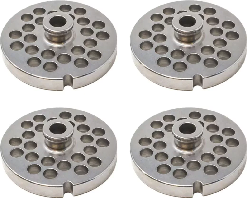 omcan-22-9-5-mm-stainless-steel-meat-grinder-plate-with-hub-pack-2-11152 Omcan - #22 (9.5 mm) Stainless Steel Meat Grinder Plate with Hub, Pack of 2 - 11152