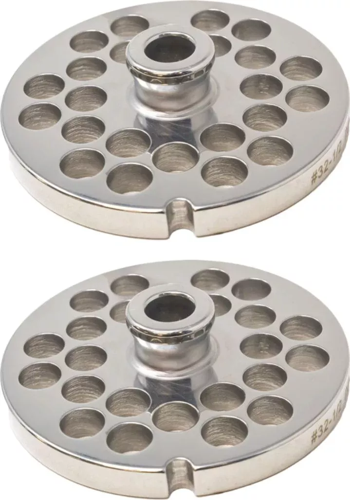 omcan-32-european-style-12-mm-stainless-steel-meat-grinder-plate-with-hub-pack-2 Omcan - #32 European-Style (12 mm) Stainless Steel Meat Grinder Plate with Hub, Pack of 2 - 11211