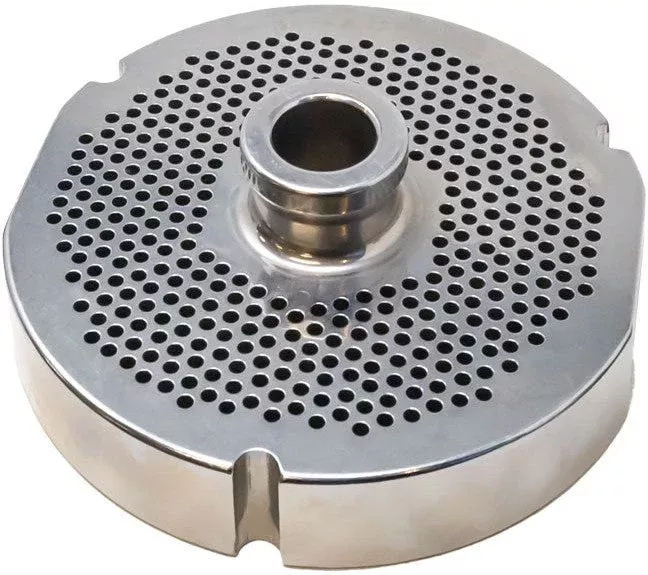 omcan-52-3-5-mm-stainless-steel-meat-grinder-plate-with-hub-11171 Omcan - #52 (3.5 mm) Stainless Steel Meat Grinder Plate with Hub - 11171