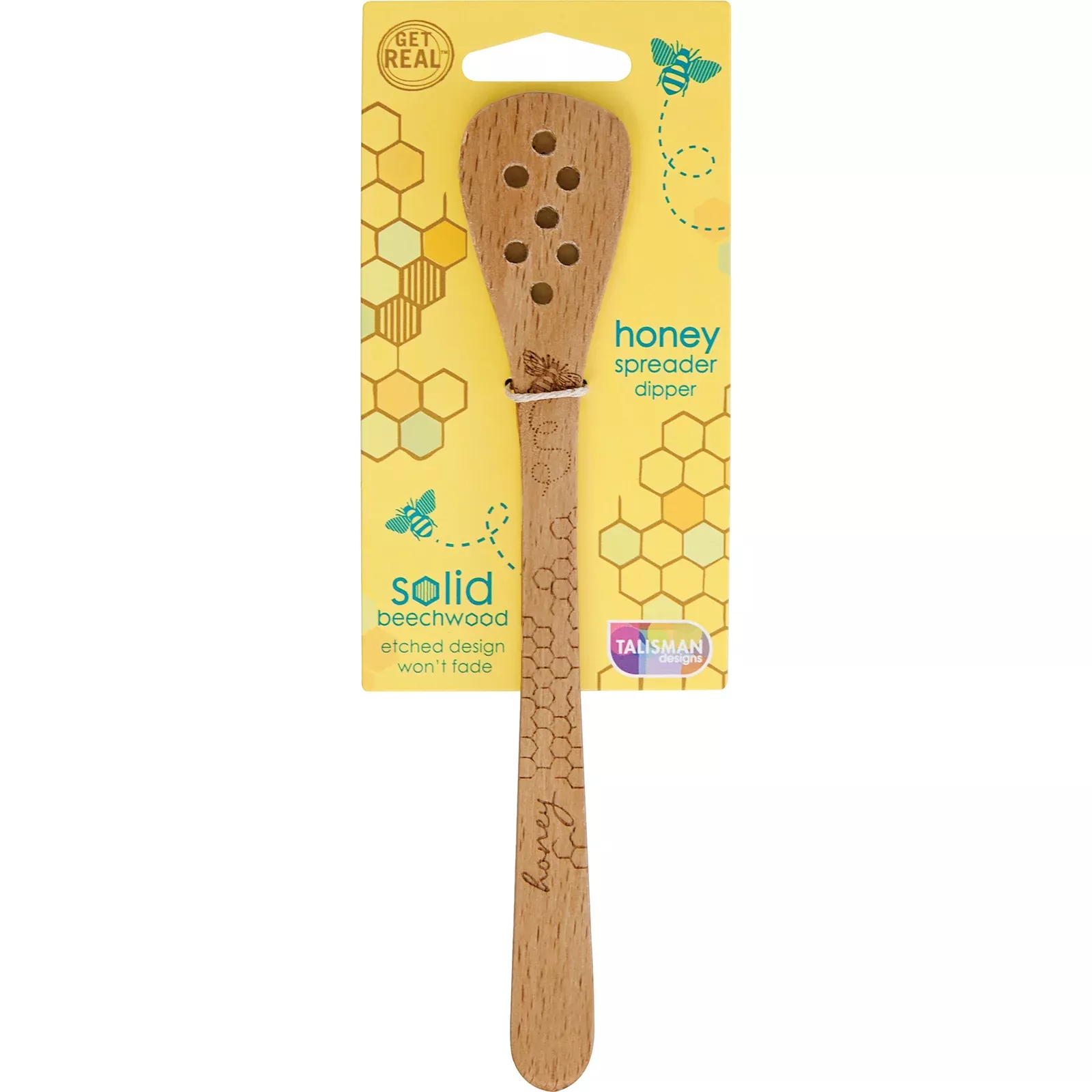 Talisman Designs Beechwood Honey Spreader & Dipper, Honey Bee Collection