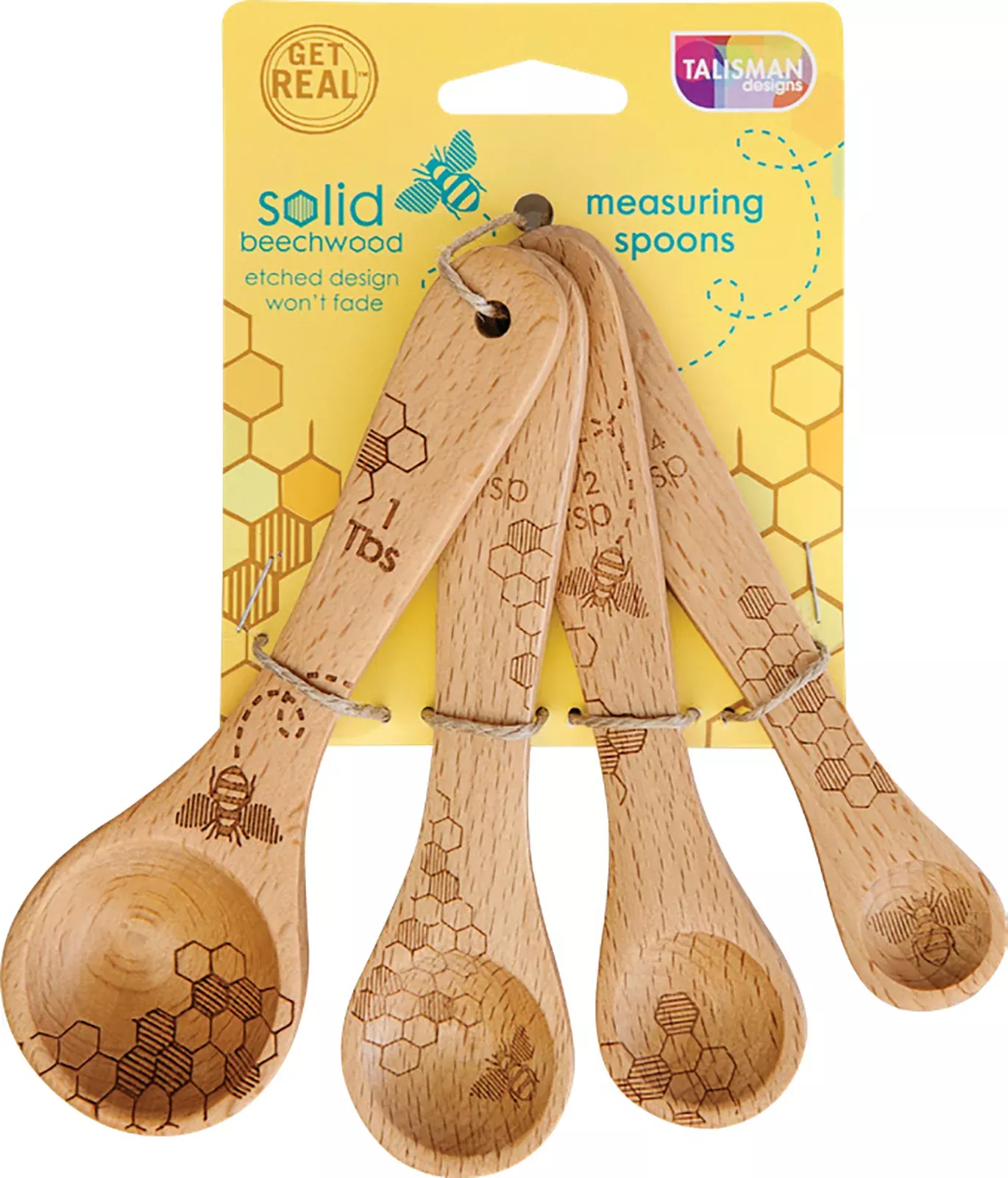 talisman-designs-laser-etched-honey-bee-beechwood-measuring-spoons-honey-bee-col Talisman Designs Laser Etched Honey Bee Beechwood Measuring Spoons, Honey Bee Collection Set of 4