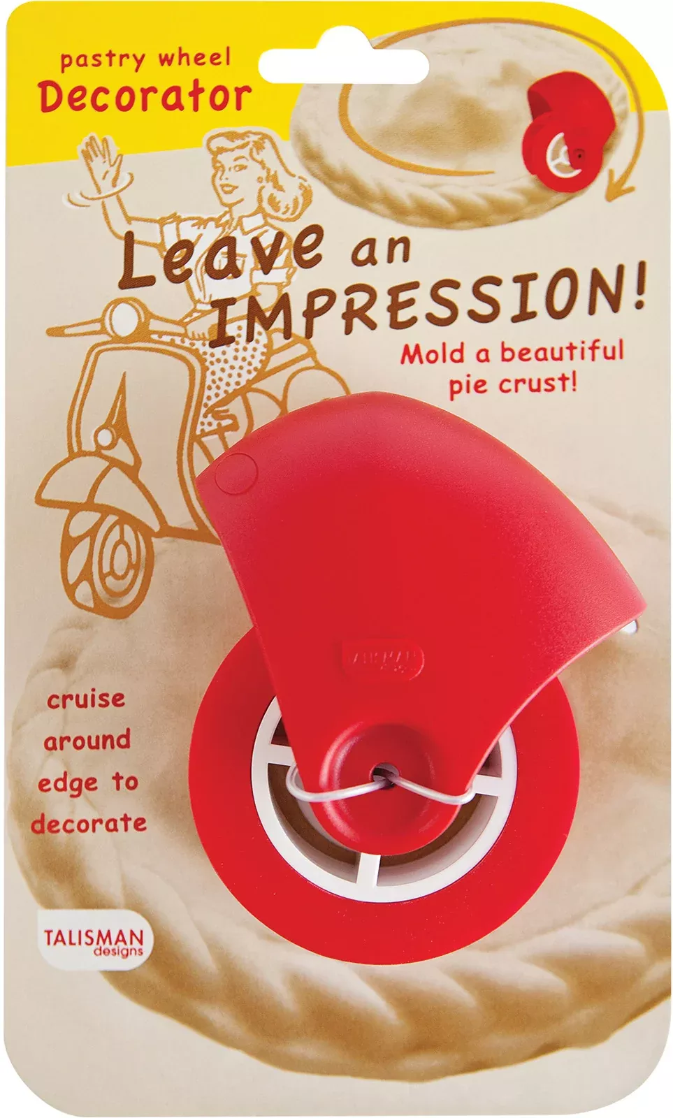 talisman-designs-pastry-wheel-pie-crust-decorator-red Talisman Designs Pastry Wheel Pie Crust Decorator, Red
