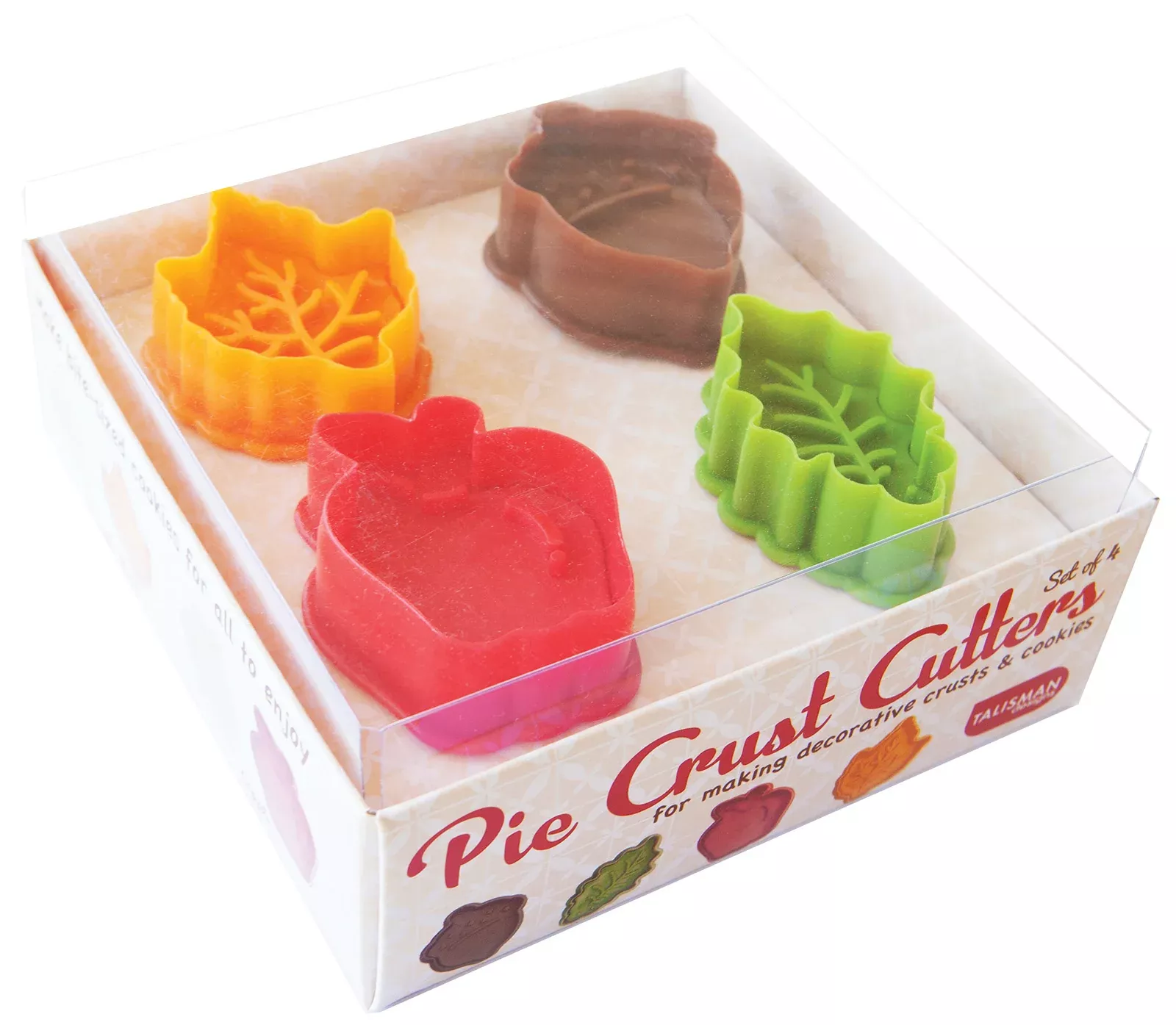 talisman-designs-plunger-style-pie-crust-cutters-fall-design-4-piece-set Talisman Designs Plunger Style Pie Crust Cutters, Fall Design, 4-Piece Set